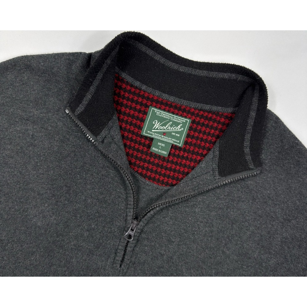 Woolrich Mens L Quarter Zip Pullover Sweater Wool Blend Outdoor Casual